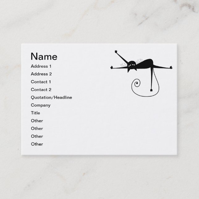 Svart stolligkattunge 7 visitkort (Framsida)