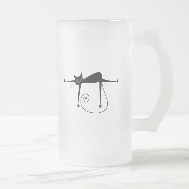 Svart stolligkattunge 8 frostat ölglas (Höger)