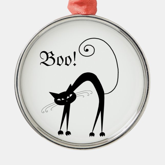 Svart stolligkattunge 9 - bu! julgransprydnad metall (Framsidan)