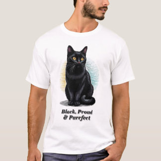 Svart, stolt och perfekt - 18:e kattkonst t shirt