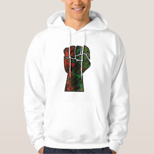 svart stolthet röd grön näve panafrikanska flaggan hoodie