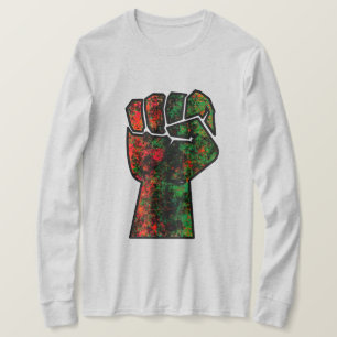 svart stolthet röd grön näve panafrikanska flaggan t shirt