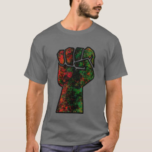 svart stolthet röd grön näve panafrikanska flaggan t shirt