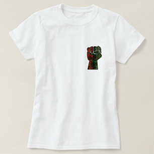 svart stolthet röd grön näve panafrikanska flaggan t shirt