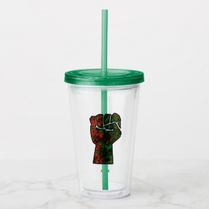 svart stolthet röd grön näve panafrikanska flaggan take away mugg