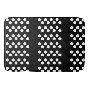 Svart: Stor vit polka Dot Mönster Badrumsmatta