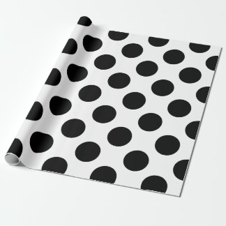 Svart stort polka dotsmönster presentpapper