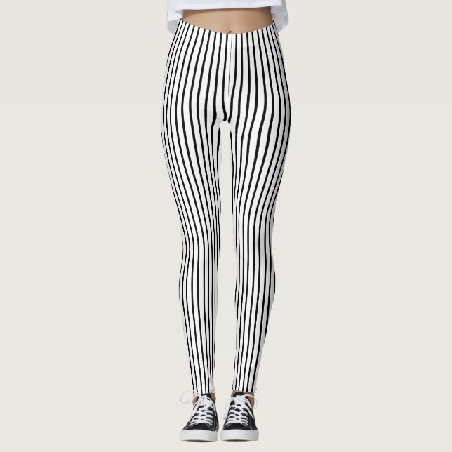 Svart streck leggings (Framsida)