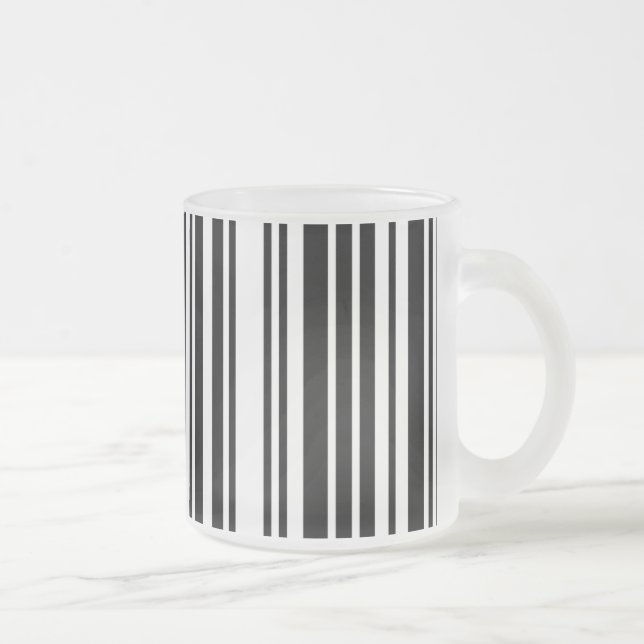 Svart streckkod frostad glas mugg (Höger)