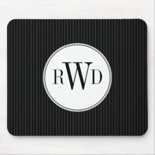 Svart streckMonogram Mousepad Musmatta