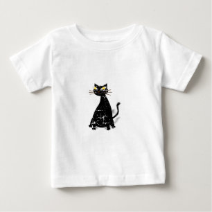 Svart, stressad Tjock Tee Shirt