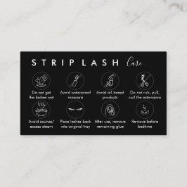 Svart Strip Lash Eftervård Visitkort