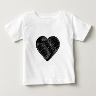Svart stripphjärta t shirt