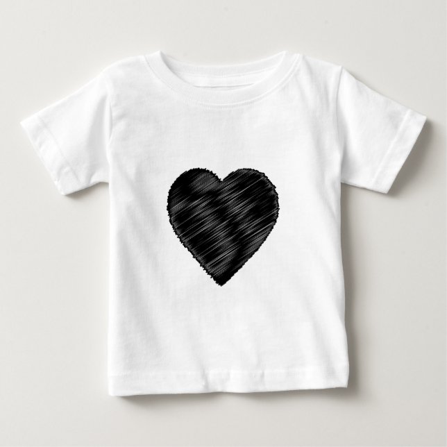 Svart stripphjärta t shirt (Framsida)