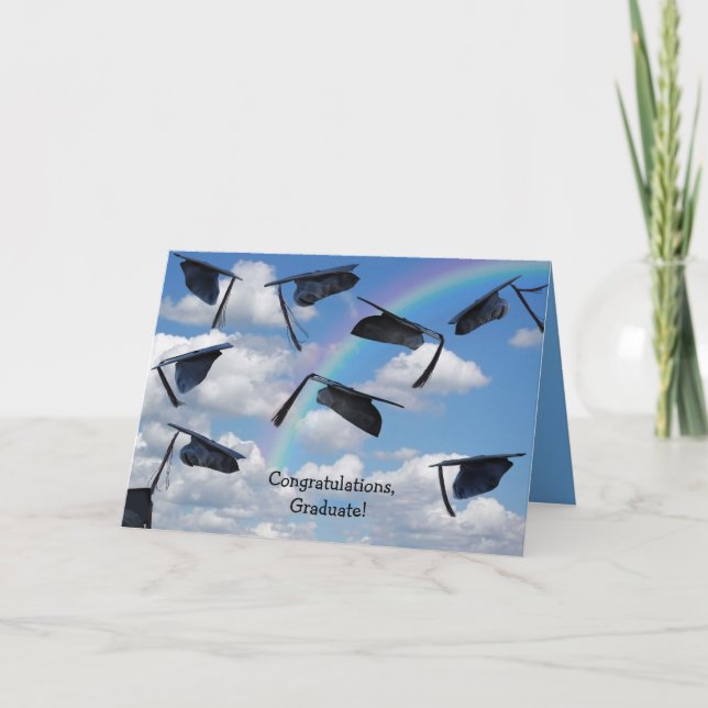 Svart studenten-socklar i himlar med regnbåge kort (Framsida)