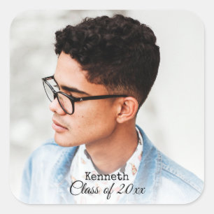 Svart Studentfest av klassisk Elegant, foto Fyrkantigt Klistermärke