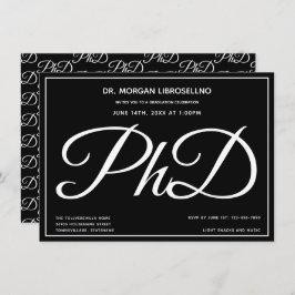 Svart Studentfest i PhD-grad Inbjudningar