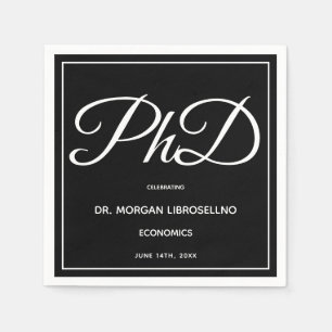Svart Studentfest Napkins av PhD-grad Pappersservett