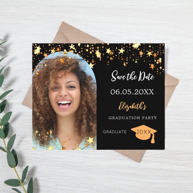 Svart Studentfest Spara datumbudget Flygblad (Skapare uppladdad)