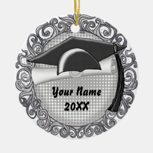 Svart Studentmössa anpassningsbar, ornament
