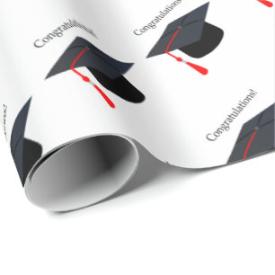 Svart Studentmössa - Grattisar - figursättning Presentpapper