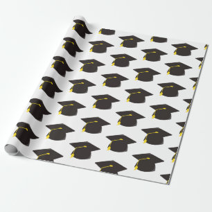 Svart Studentmössa med vit bakgrundsutskrift Presentpapper