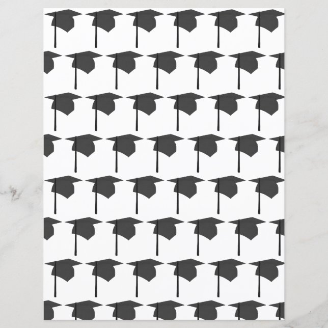 Svart Studentmössa och Tassel Scrapbook Papper (Framsida)