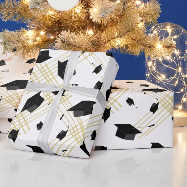 Svart Studentmössa, omslagning Papper Presentpapper (Helgdagar)