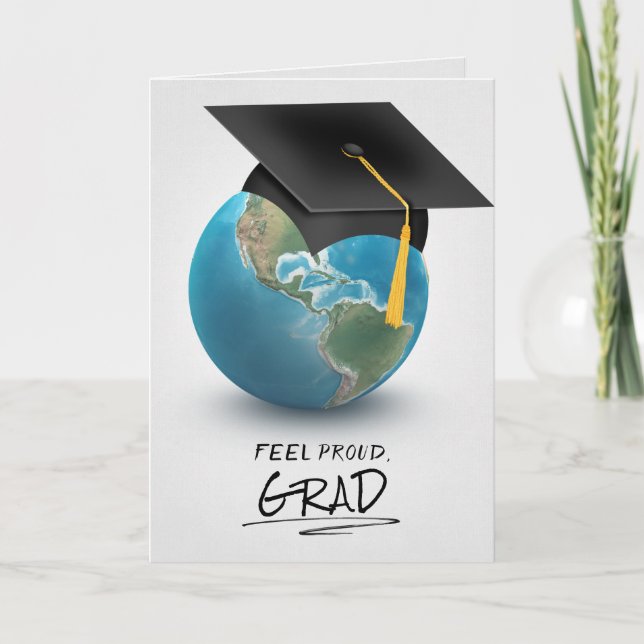 Svart studentmössa på jorden kort (Framsida)