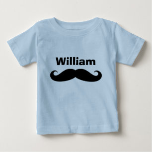 Svart styrhylsa mustasch baby kräpers och skjortor tröja