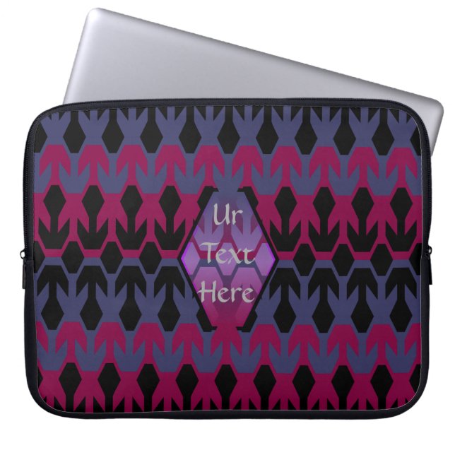 Svart styrhytter och Arrow Monogram Mönster Laptop Fodral (Framsidan)