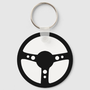 Svart styrrattsikon för tävla nyckelring