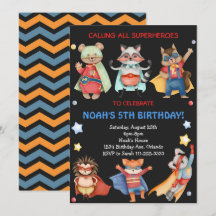 Svart superhjältar, inbjudan till Barns födelsedag