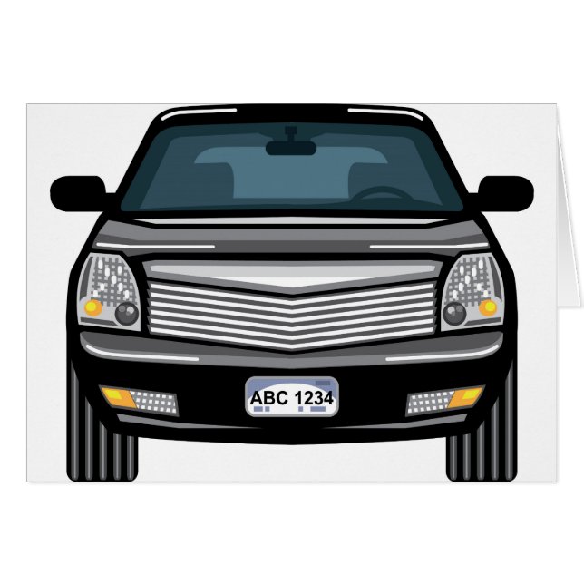Svart SUV beklär beskådar Hälsningskort (Framsidan Horizontal)