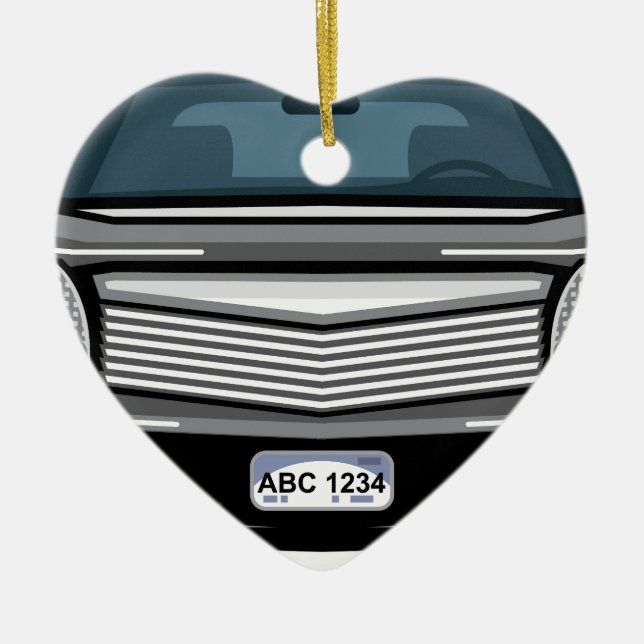 Svart SUV beklär beskådar Julgransprydnad Keramik (Framsidan)