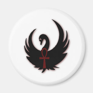 Svart svan med Ankh Magnet