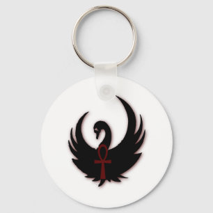 Svart svan med Ankh Nyckelring