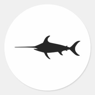 Svart svärdfisk runt klistermärke