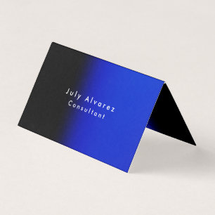 Svart, svart, blå minimalistisk Elegant Visitkort