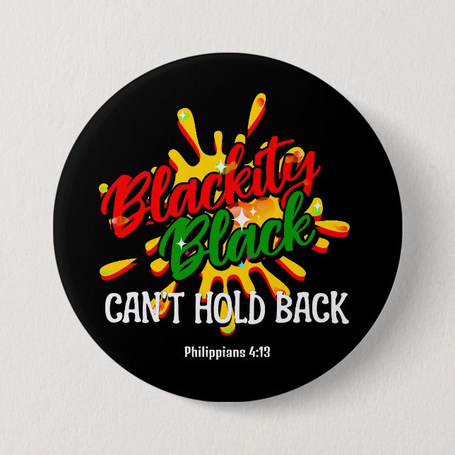 SVART SVART BLACK KAN INTE HÅLLA TILLBAKA ÅTONDE G KNAPP (Framsida)