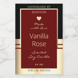 Svart svart Burgundy Guld-etiketter för klassprodu Mat Etikett