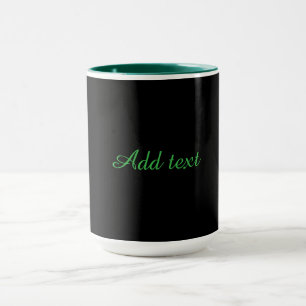Svart-svart, enkelt elegant, grön trim, mugg