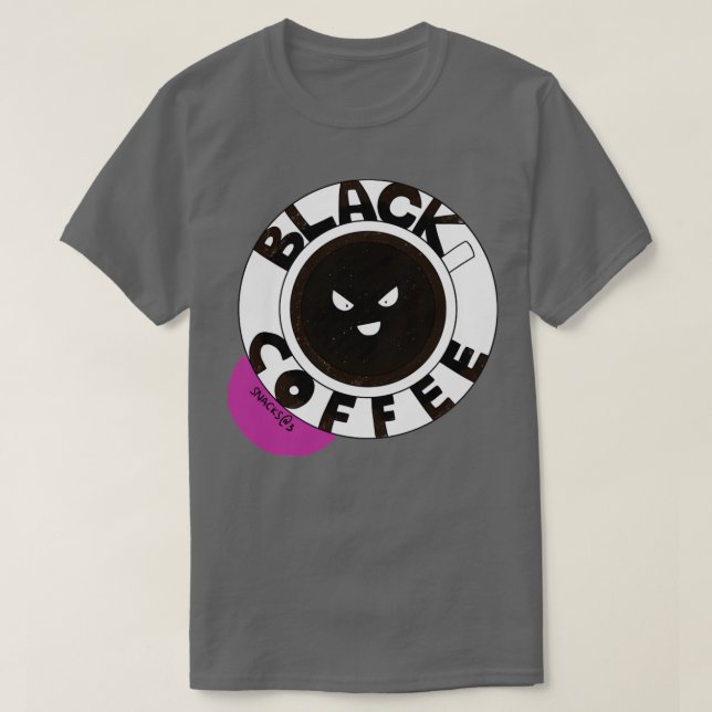 Svart svart kaffe t shirt (Design framsida)