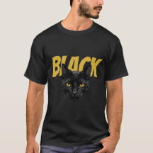 SVART | Svart Katt Grafisk T-Shirt