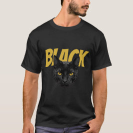 SVART | Svart Katt Grafisk T-Shirt