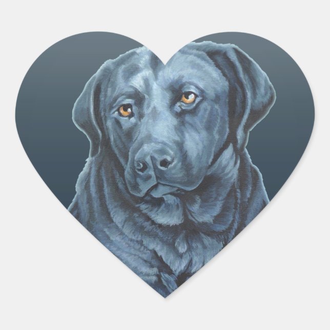 Svart Svart lab etikett Blue Hund Art Stickers (Framsida)