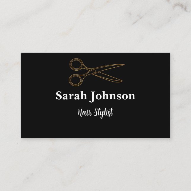 Svart, svart, minimalistisk typografi visitkort (Framsida)