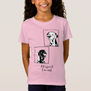 SVART SVART OCH VITT PUPPY HUNDAR RAMED TEXT T SHIRT