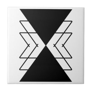 Svart svart triangel, geometriska former kakelplatta