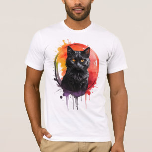 Svart, svart, vattentätt, fet och konstnärlig t shirt